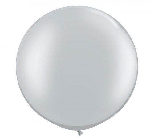 Metallic Silver Jumbo Round Shape Helium Latex Balloon